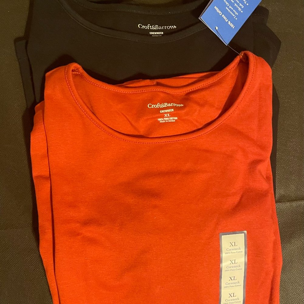 Croft & Barrow Tees 2 colors one short, 1 Long Sleeve